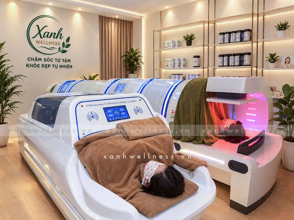 Khu vực chờ tại cơ sở Xanh Wellness