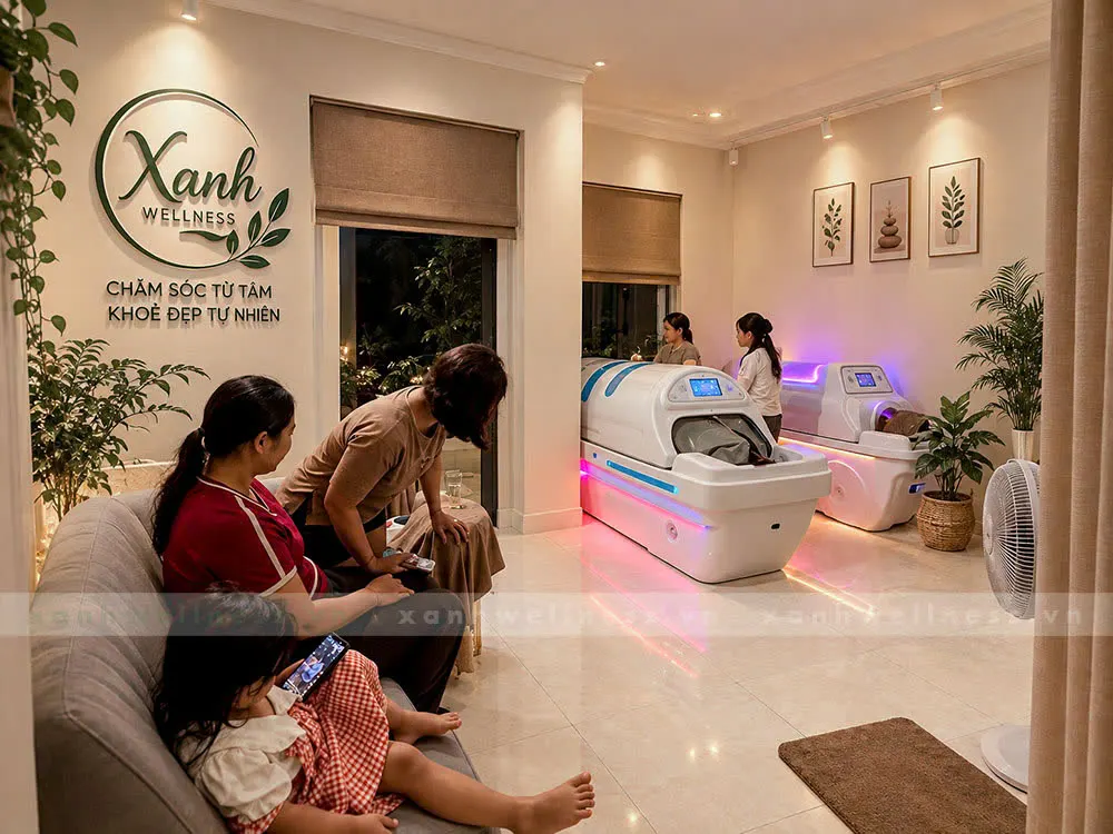 Khách hàng chờ trải nghiệm tại Xanh Wellness