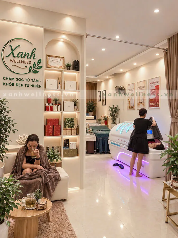 Khách thư giãn tại cơ sở Xanh Wellness