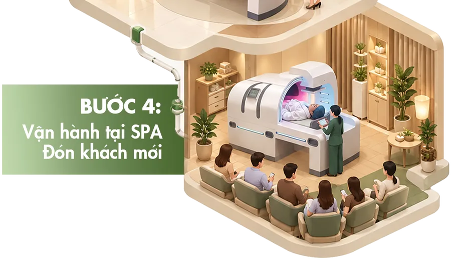Bước 4: Vận hành tại spa, đón khách mới
