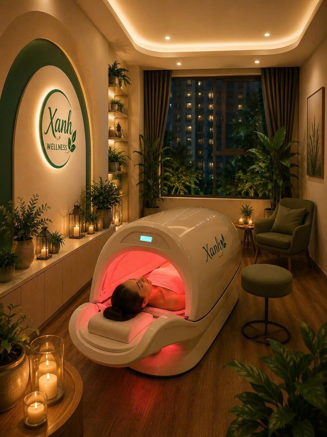 Buồng công nghệ hỗ trợ thư giãn tại Xanh Wellness